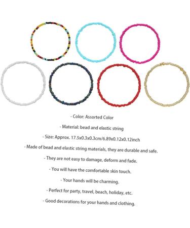 COLLBATH 7pcs Beads Bracelet Friendship Beaded Bracelet Women Bracelets Bracelet Colorful Best Friend Bracelets Kids Girls Gift Bracelet Elastic Rope European and American Miss - Buy Online on GoSupps.com