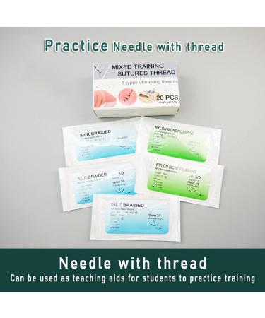 Sutures Thread with Needle Practicing Suturing Teaching Training with Needle with Thread for Practice Nylon Single-Ribbon Needle with Independent Aseptic Packaging - Buy Online on GoSupps.com