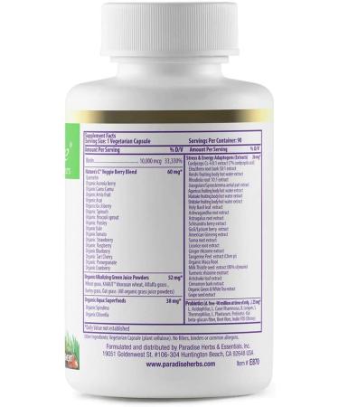 Paradise Herbs Earthâ€™s Blend Biotin 10,000 mcg - 90 Vegetarian Capsules for Hair, Skin & Nail Health - Buy Online on GoSupps.com