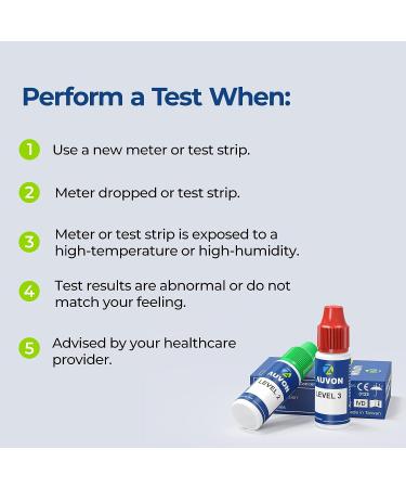 AUVON Blood Control Solution 2 Pack for Glucose Monitor Kit | Level 2 & Level 3 Accurate Diabetes Control | 3ml per Bottle - Buy Online on GoSupps.com