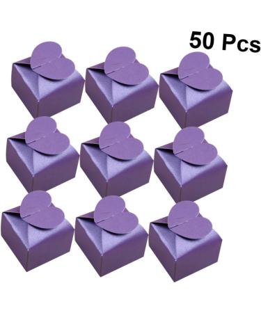 Abaodam 50pcs Box Candy Containers Party Supplies Chocolates for Gifting Box Square Bottom Biscuit Box 6*6cm Purple - Buy Online on GoSupps.com
