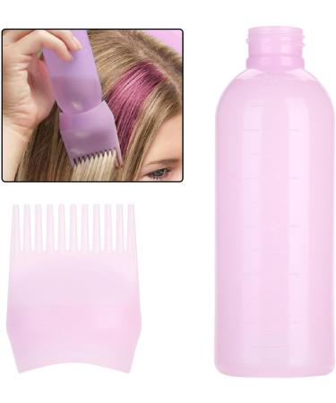 AZMUDE Hair Oil Bottle 160ml Hair Dyeing Brush Bottle Plastic Hair Color Oil Comb Applicator Tool with Scale for Hair Dye Coloring (Pink) - Buy Online on GoSupps.com