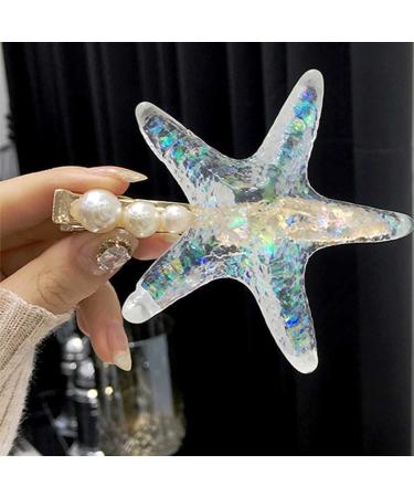 Bartosi Starfish Hairpins for Women Beach Hair Barrettes Starfish Hair Clips Decorative Hair Clamps Fashionable Head Pieces Hair Accessories for Girls (Pack of 2) White - Buy Online on GoSupps.com