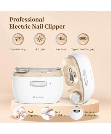 Electric Nail Clipper Nail Trimmer Nail Polisher 2 in-1 Automatic Nail Clipper 2 Speed Fingernail Clippers Nail File with Light Women Manicure Set Nail Clippers for Baby Kids Seniors Weak Hands Mjq-fu0913-01 - Buy Online on GoSupps.com