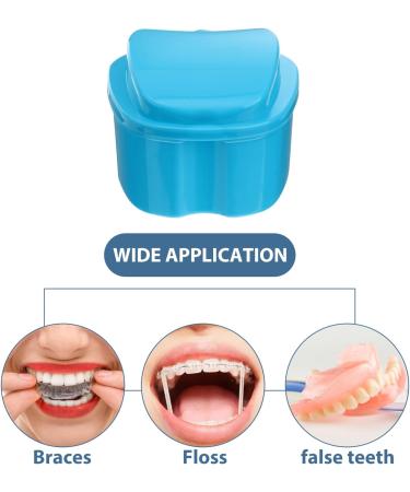 SUPVOX Denture Box - Blue Denture Teeth Storage Case with Net for Secure & Hygienic Storage | International Shipping Available - Buy Online on GoSupps.com