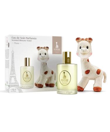 Sophie La Girafe Eau de Soin Parfumee by Sophie La Girafe Gift Set - 3.4 oz Scented Skincare Water (Alcohol-Free) + 1 Sophie La Girafe Soft Toy
