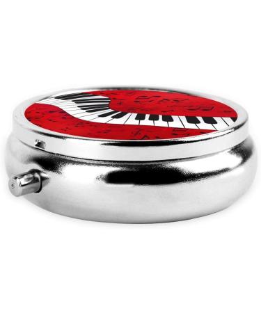 Music Note Piano Round Pill Box - Lightweight Moisture-Proof Portable for Emergency Medication & Fish Oil | Perfect for Music Lovers - Buy Online on GoSupps.com