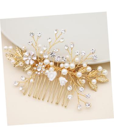 Ipetboom Rhinestone Comb Tiara Bridal Headwear Pearl Hair Comb Flower Hair Jewelry Bride Rhinestone Crystal Crystal Headpiece - Buy Online on GoSupps.com
