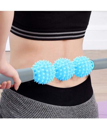 Massage Roller for Legs - Muscle Stick with 5 Spiky Balls for Cellulite Relief | Blue Thigh Arm & Waist Massager - Buy Online on GoSupps.com