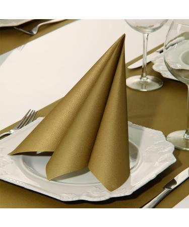 Buy Sovie Linclass Gold Airlaid Napkins - 50 Premium Disposable Napkins 40x40 cm | Tearproof Suction-Strong & Perfect for Weddings & Parties - International Shipping Available - Buy Online on GoSupps.com