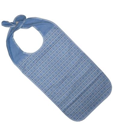 Adult Clothing Protector/Dining Apron/Bib with Snap Fastener Waterproof (Light Blue)