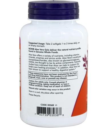 Now Foods Aloe Vera 10,000 Gels - 100 Softgels - Buy Online on GoSupps.com