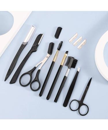 12 in 1 Eyebrow Trimmer Kit with Razor, Scissors, Comb, Brush, and Tweezers - Buy Online on GoSupps.com