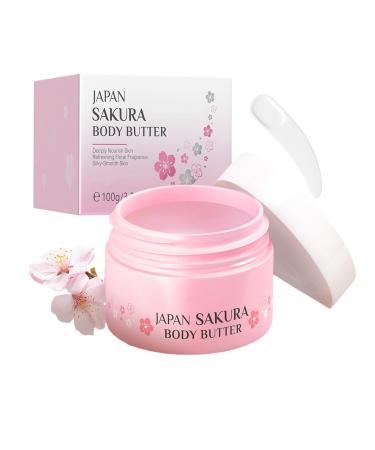 Body Butter for Women JAPAN SAKURA Body Butter Moisturizer Cream for Dry Skin Daily Nourishes Moisturizes & Soothes Body Care | Provides Long-Lasting Hydration For All Skin Types