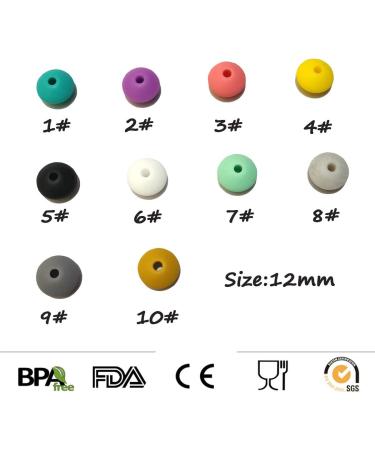 Arakierst 12mm Silicone Abacus Pearl Beads - 50pcs for DIY Pacifier Chains and Nursing Necklaces - Buy Online on GoSupps.com