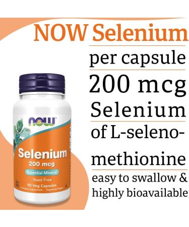 Now Foods Selenium 200mcg 90 Vegan Capsules - Lab-Tested Trace Element - Gluten Free - SOYA Free - Vegetarian - Buy Online on GoSupps.com