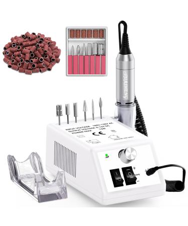 Jiasheng Professional Nail Drill, 20000rpm Electric Nail Drill Machine, Electronic Nail File Drills for Acrylic Nails Gel Nails Manicure Pedicure Tools for Salon Use, White