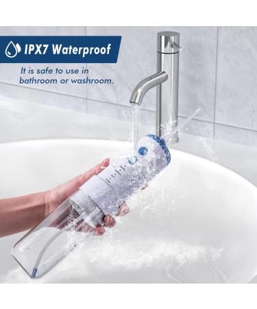 Portable Cordless Water Flosser by Megainvo - 4 Modes, Rechargeable & Waterproof Dental Oral Irrigator for Home & Travel - Blue - Buy Online on GoSupps.com