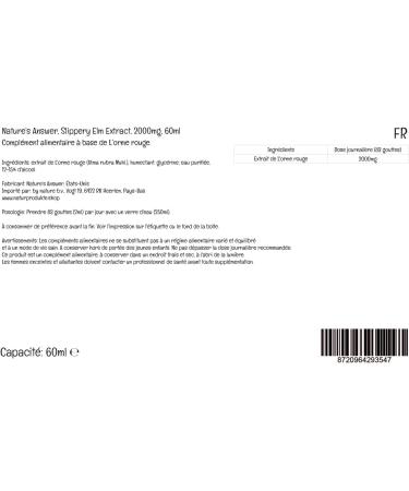  Nature's Answer Nature's Answer Slippery Elm Extract 2000 mg 60 ml vegan lab tested gluten-free soy-free vegan non-GMO - Buy Online on GoSupps.com