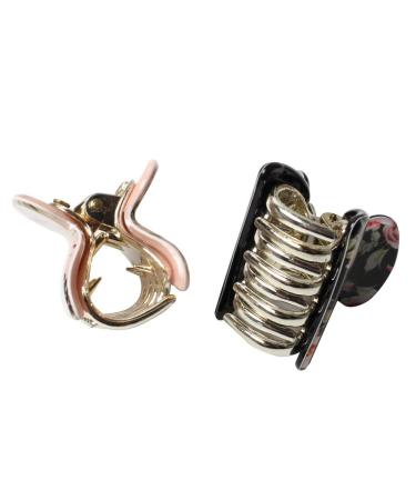 Floral Printed Acrylic Hair Claw Clips Pack of 12 - Medium Size No-Slip Grip Jaw Clamp for Girls and Women - Color E - Buy Online on GoSupps.com