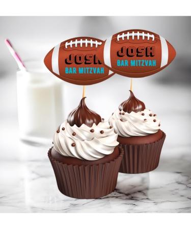 Bar Mitzvah Cupcake Decorations - Cupcake Toppers - Toothpick - Pack Of 18 Can Be Personalised Free