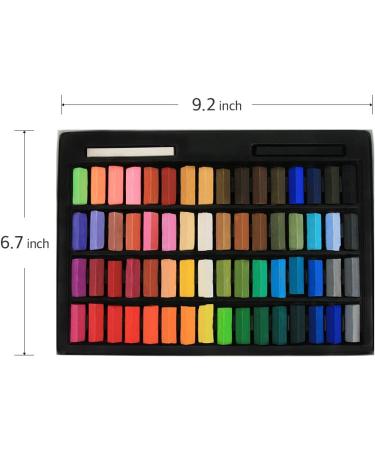VIOLETTO Soft Chalk Pastels Set - 64 Colors + 2 Sticks - Non Toxic Dry Square Pastels for Artists, Kids, and Adults - Perfect for Painting and Hair Chalk - Short Pastels - Buy Online on GoSupps.com