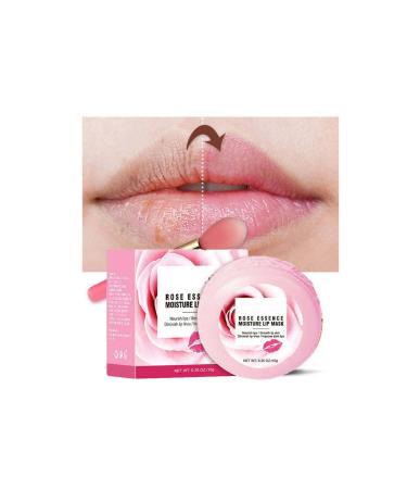 Lip mask overnight Rose Lip Scrub day and night Repair Lip Sleeping Masks Rose Lip Balm Rose Lip Balm Hydrating & Prevention Dry and Crack Lip Scrubs Peeling (Rose)