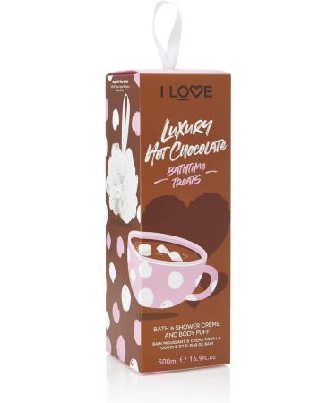 I Love Cosmetics | Hot Chocolate Bathtime Treats | Contains A Luxury Scented Hot Chocolate Bath and Shower Gel - 500ml Along With An Exfoliating Body Puff - Buy Online on GoSupps.com