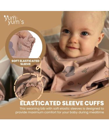 Yum Yum's Silicone Baby Bibs | Waterproof Long Sleeve Weaning Bib for Babies 6-12 Months - Toddler Apron in Pink Safari Print - Buy Online on GoSupps.com