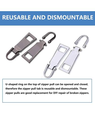 Metal Zipper Pull Replacement - Black Zipper Handle Fixer for Luggage, Suitcase, Backpack, Jacket, Bags, Coat, Boots - Buy Online on GoSupps.com