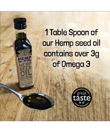 British Hemp Seed Oil - Cold Pressed Raw & Unrefined (500ml) | High in Omega 3-6-9 | Hemp North - Buy Online on GoSupps.com