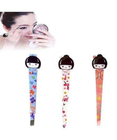 Vantexi Geisha Kokeshi Doll Facial Hair Plucking Tweezer Set - Pack of 3, Assorted Colors - Buy Online on GoSupps.com