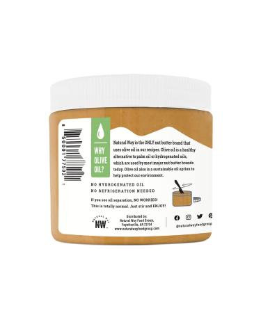 Natural Way Peanut Butter Original 16oz Jar - Made with Olive Oil, Non-GMO & Gluten Free - Buy Online on GoSupps.com