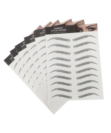 Angoily 6 Sheets Imitation Eco Eyebrow Sticker Stickers Fake Eyebrow Sticker Temporary Brow Tattoos Hair 6d