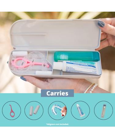 Dental Retainer Travel Case with Aligner Removal Tool - Compact Holder for Retainers, Partial Dentures, Guards, Aligners - Includes Toothbrush & Toothpaste Box - Buy Online on GoSupps.com