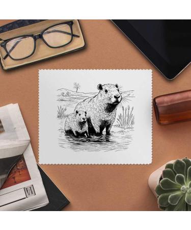 2 x Capybaras in The River Microfiber Glass Cleaning Cloths - High-Quality Eco-Friendly Perfect for Streak-Free Shine - Buy Online on GoSupps.com