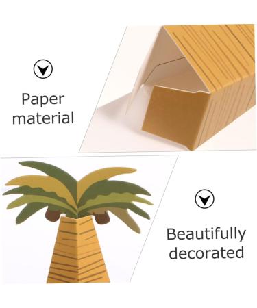 HOMSFOU 20pcs Boxes Coconut Palm Box Cookie Containers Gift Boxes Luau Party Bags Candy Containers Snack Birthday Treat Case Packaging Boxes Wedding Party Favors Paper Biscuit Hawaii - Buy Online on GoSupps.com