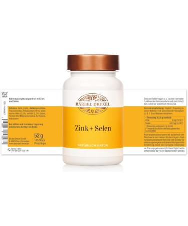 B rbel Drexel Zink + Selenium Capsules - Vegan Zinc Glycinate for Skin Hair Nails & Immune Support (145 pcs) - Premium Quality from Germany - Buy Online on GoSupps.com