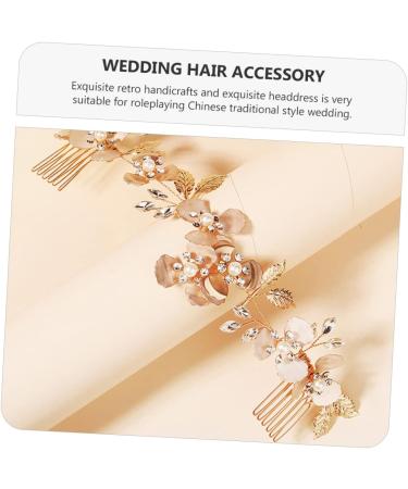 FRCOLOR Pearl Rhinestone Couple Combs Pearl Hairpin Headband Clear Handbag Rhinestone Hair Clips Glass Cosmetic Containers Hair Jewels for Women The Flowers Bride Copper Wire Decorate - Buy Online on GoSupps.com