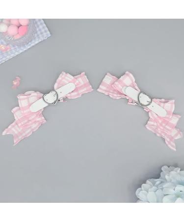 amangul 1pair Bowknot Heart Hair Clip Japanese JK Style Hairpin for Woman Girls Taking Photo Ponytail Bangs n Slip Hairpin(Pink) - Buy Online on GoSupps.com