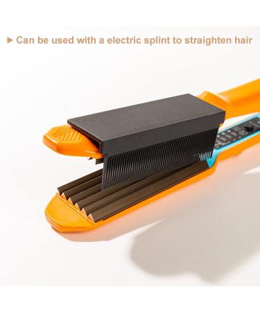 Women's DIY Combs Attachment for Hair Straightening Flat Iron - Professional or Home Use Styling Tool - Barber Straightening V Comb - Black - Buy Online on GoSupps.com