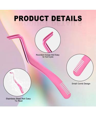 Lash Curler Tweezers Set 2 in 1 Stainless Steel Eyelash Tweezers with Eyelashes Curler Eyelash Applicator Tool for Women Girls Makeup Beginner & Makeup Artist (Pink) - Buy Online on GoSupps.com