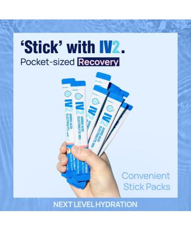 IV2 Zero Sugar Amino Acid Hydration Powder | Electrolyte Drink Mix | Vegan Non-GMO Gluten-Free | Essential Vitamins for Next Level Hydration (10 Count - Buy Online on GoSupps.com