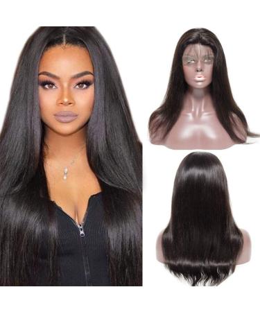 Lace Human Hair Real Hair Peruecke 13 * Pre Pluck Straight Lace Front wig real hair wigs for women brazilian virgin hair smooth hair 150% density 16 inches
