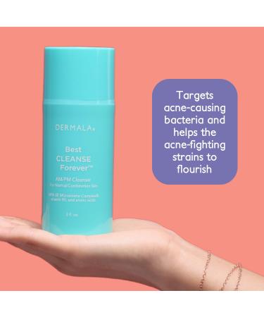 FOBO CLEANSE by Dermala - Natural AM/PM Gentle Cleanser for Acne-Prone Skin | pH Balanced Formula for Clear Pimple-Free Results - Buy Online on GoSupps.com