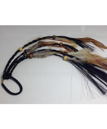 Set of 3 Handmade Boho Hippie Hair Rope Hair Band Headbands Head Wrap Elastics Feather Hair Tie Ponytail Holders Headdress Hair Accessories for Women Lady Girls (Brown) - Buy Online on GoSupps.com
