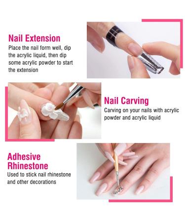 Acrylic Nail Kit - Powder & Liquid Set for Beginners | Pink, White & Clear Acrylics - Buy Online on GoSupps.com