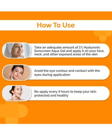 1% Hyaluronic Sunscreen Aqua Gel SPF 50 | Broad Spectrum UVA/B & Blue Light Protection | Lightweight Quick Absorbing | Vitamin E | 50g - Buy Online on GoSupps.com