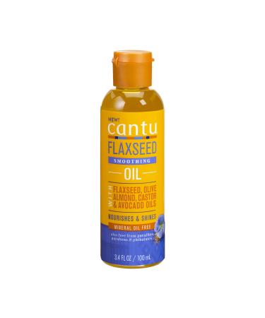 Cantu Flaxseed Hair Oil with Flaxseed, Olive, Almond, Castor, and Avocado Oils 3.4 oz