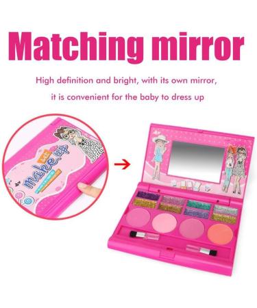 AUklOPVZZ Kids Cosmetic Kit With Mirror Shadow Washable Storage Box House Cosmetics Toy Household Travel Girls Birthday Gifts - Buy Online on GoSupps.com